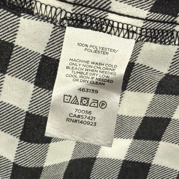 LOFT Black and White Gingham Blouse Size Med Vacation Casual Coastal - Picture 6 of 7